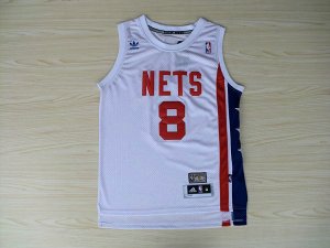 Maillot De Basket Brooklyn Nets Deron Williams 8 Engrener ABA Retro Blanc